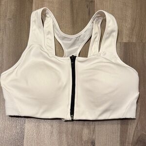 NikeWhite Zip-Front Sports Bra. Size M